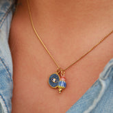 Golden necklace mystic soul eye blue